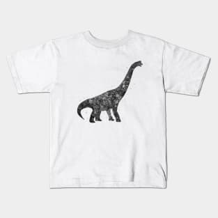 Brachiosaurus dinosaur black and white Kids T-Shirt